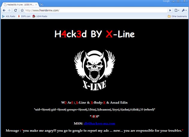Hacked Website (websecurityscan.eu)
