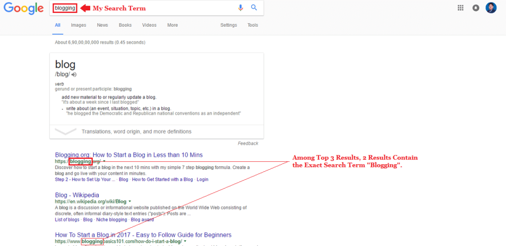 Domain Name Selection Guide Google Screenshot