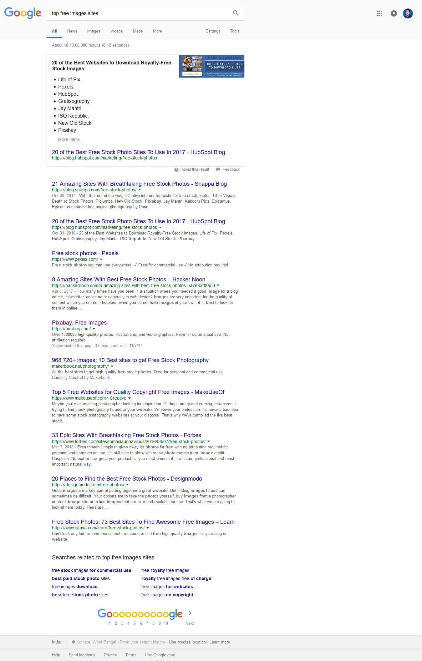 Top Free Images Sites [Screenshot]