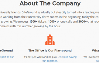 SiteGround About the Company Screenshot